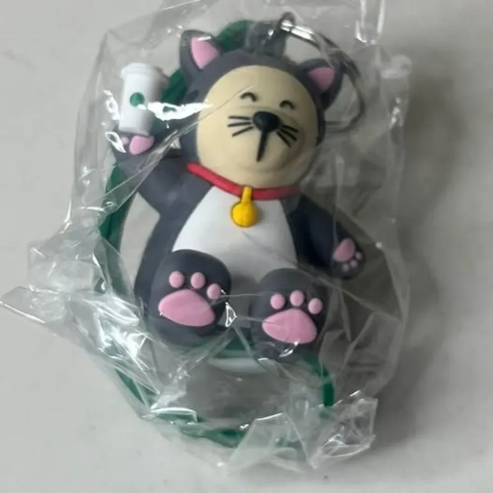 starbucks Mexico Barista Cat Keychain Bag Charm Key Ring  Collectible
